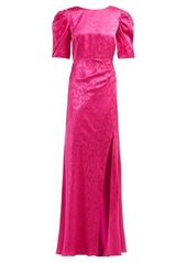 Saloni Annie B snake-jacquard silk gown