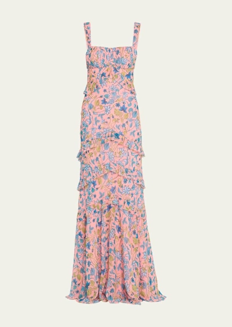 Saloni Chandra Floral Ruffled Gown