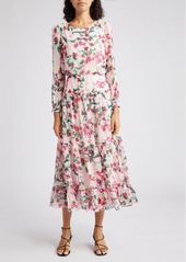 SALONI Isabel Fil Coupé Silk Blend Midi Dress