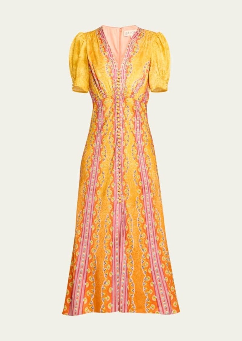 Saloni Lea Printed Long Dress