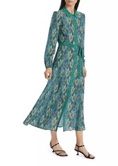 Saloni Vanessa-B Silk Tie-Waist Midi-Dress