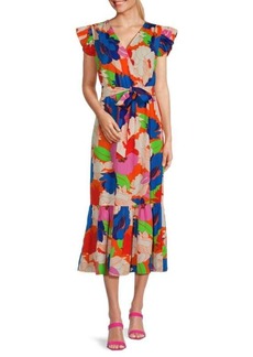Sam Edelman Belted Floral Midi Dress