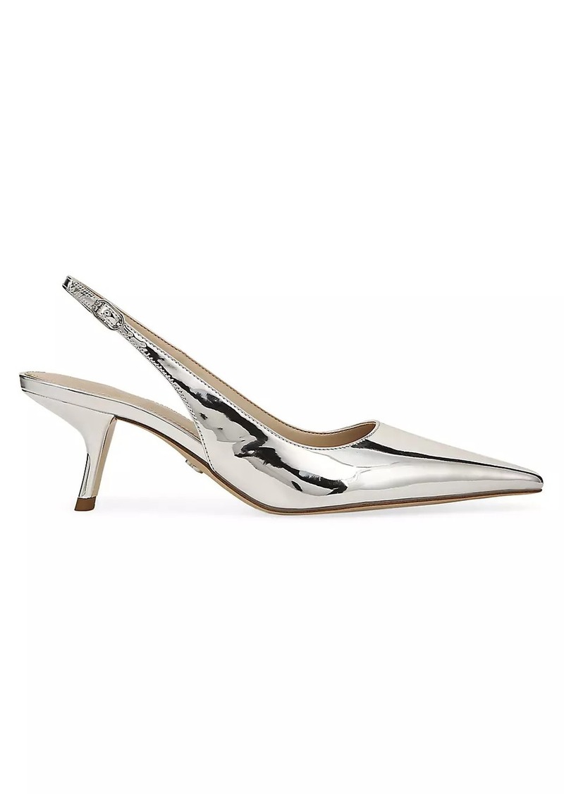 Sam Edelman Bianka 60MM Metallic Leather Slingback Pumps