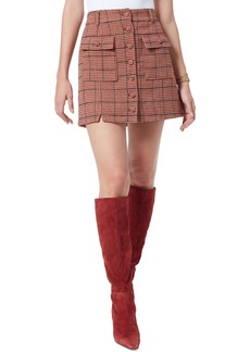 Sam Edelman Cara Womens Faux Leather Button Mini Skirt