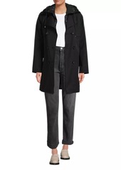 Sam Edelman Double-Breasted Hooded Trench Coat