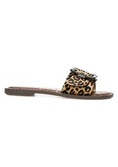 Sam Edelman Granada Flat Leopard-Print Calf Hair Sandals