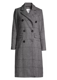 Sam Edelman Houndstooth Double-Breasted Coat