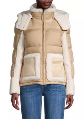 Sam Edelman Mixed-Media Puffer Jacket