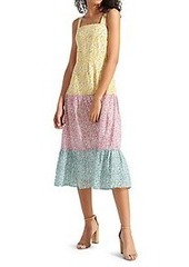 Sam Edelman Printed Colorblock Midi Dress