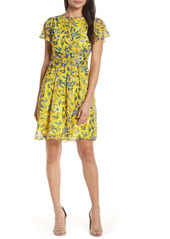 Sam Edelman Floral Crossover Waist A-Line Dress