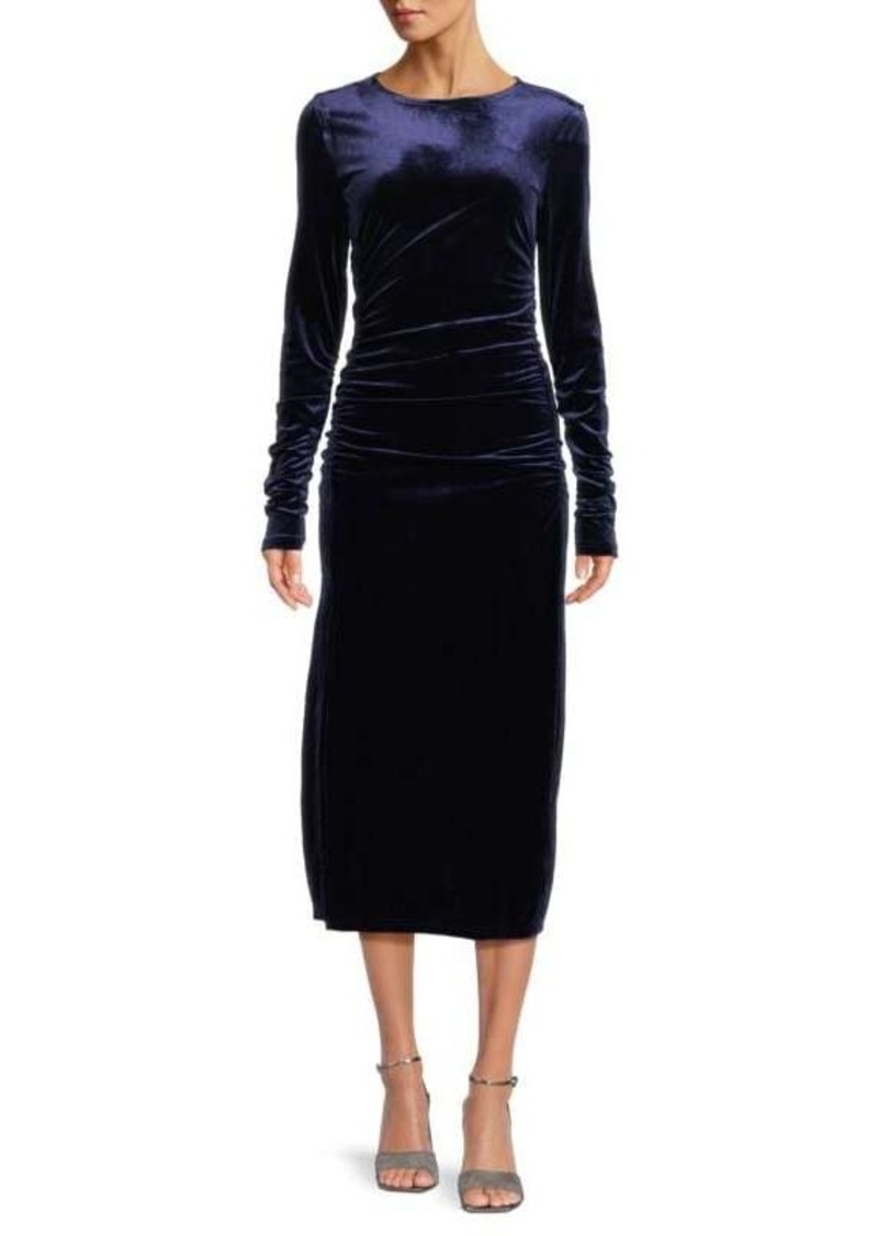 Sam Edelman Ruched Velvet Midi Dress