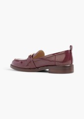 Sam Edelman - Chain-embellished faux patent-leather loafers - Purple - US 8.5