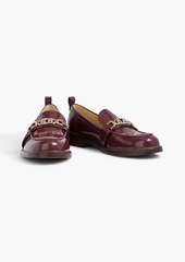 Sam Edelman - Chain-embellished faux patent-leather loafers - Purple - US 8.5