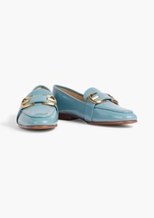 Sam Edelman - Leonie buckle-embellished faux patent-leather loafers - Blue - US 6