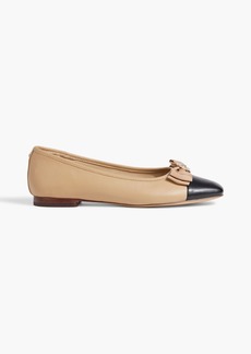 Sam Edelman - Marlina bow-embellished two-tone leather ballet flats - Neutral - US 5