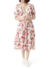 Sam Edelman Dasie Lace Detail Cotton Midi Dress