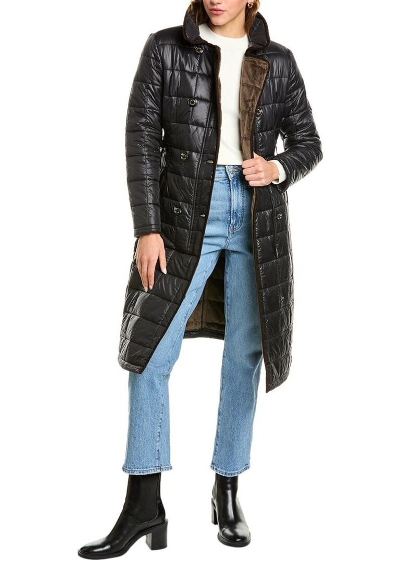 Sam Edelman Double-Breasted Valboa Backed Trench Coat