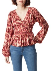 Sam Edelman Evie Ikat Print Peplum Blouse