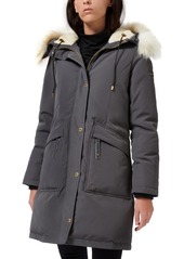 Sam Edelman Faux-Fur-Trim Hooded Puffer Coat