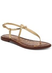 Sam Edelman Women's Gigi T-Strap Flat Sandals - Kona Brown Leather
