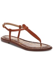 Sam Edelman Women's Gigi T-Strap Flat Sandals - Kona Brown Leather