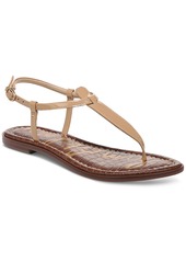 Sam Edelman Women's Gigi T-Strap Flat Sandals - Almond Patent