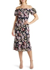 Sam Edelman Helium Floral Embroidered Off the Shoulder Dress