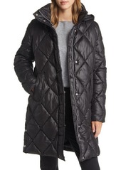 Sam Edelman Longline Hooded Quilted Puffer Jacket