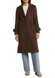 Sam Edelman Notch Collar Longline Wool Blend Coat
