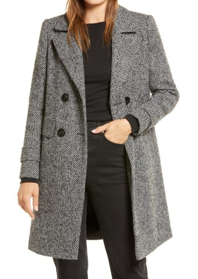 Sam Edelman Brushed Plaid Hooded Wrap Coat