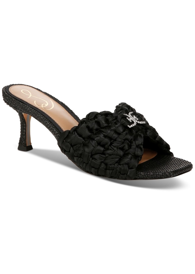 Sam Edelman Paisley Knotted Silk Embellished Dress Sandals - Black Silk