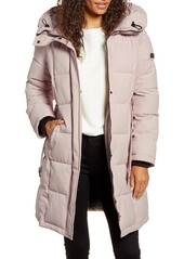 Sam Edelman Pillow Collar Belted Puffer Coat in Pink at Nordstrom