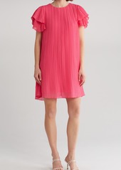 Sam Edelman Plissé Tiered Sleeve Shift Dress in Coral at Nordstrom Rack