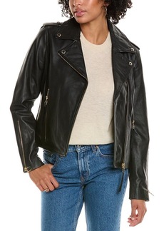 Sam Edelman Ring Zipper Leather Moto Jacket