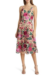 Sam Edelman Rose Embroidery Sleeveless A-Line Dress