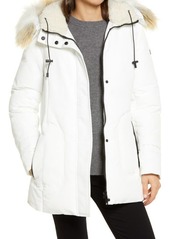 Sam Edelman Short Parka with Faux Fur Trim in White at Nordstrom