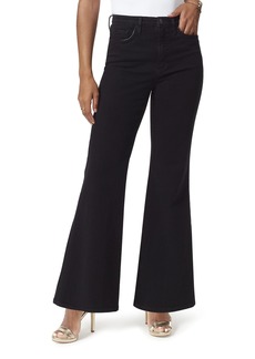 Sam Edelman Sportswear Women's Bay High Rise Trouser Flare Jean True Black-PU Trim