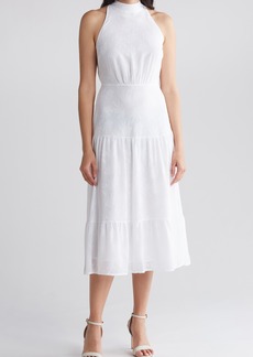 Sam Edelman Textured Halter Neck Sleeveless Dress in White at Nordstrom Rack