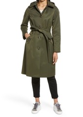 Sam Edelman Water Repellent Belted Trench Coat with Removable Hood