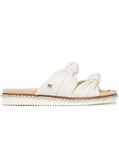 Sam Edelman Woman Alyse Studded Knotted Leather Slides White