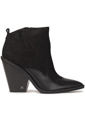 Sam Edelman Woman Ilah Leather-trimmed Suede Ankle Boots Black