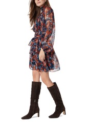 Sam Edelman Women's Ava High-Neck Floral-Print Dress - Navy-Flora Futura