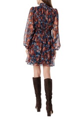 Sam Edelman Women's Ava High-Neck Floral-Print Dress - Navy-Flora Futura