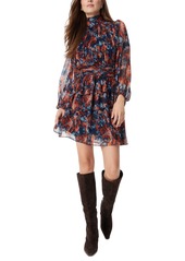 Sam Edelman Women's Ava High-Neck Floral-Print Dress - Navy-Flora Futura