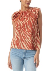 Sam Edelman Women's Baeley Printed Flutter-Sleeve Top - Picante -Zebra Stripe