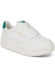 Sam Edelman Women's Blaine Lace-Up Platform Sneakers - White/botanical Green