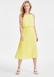 Sam Edelman Women's Blouson Pleated Midi Dress - Yellow