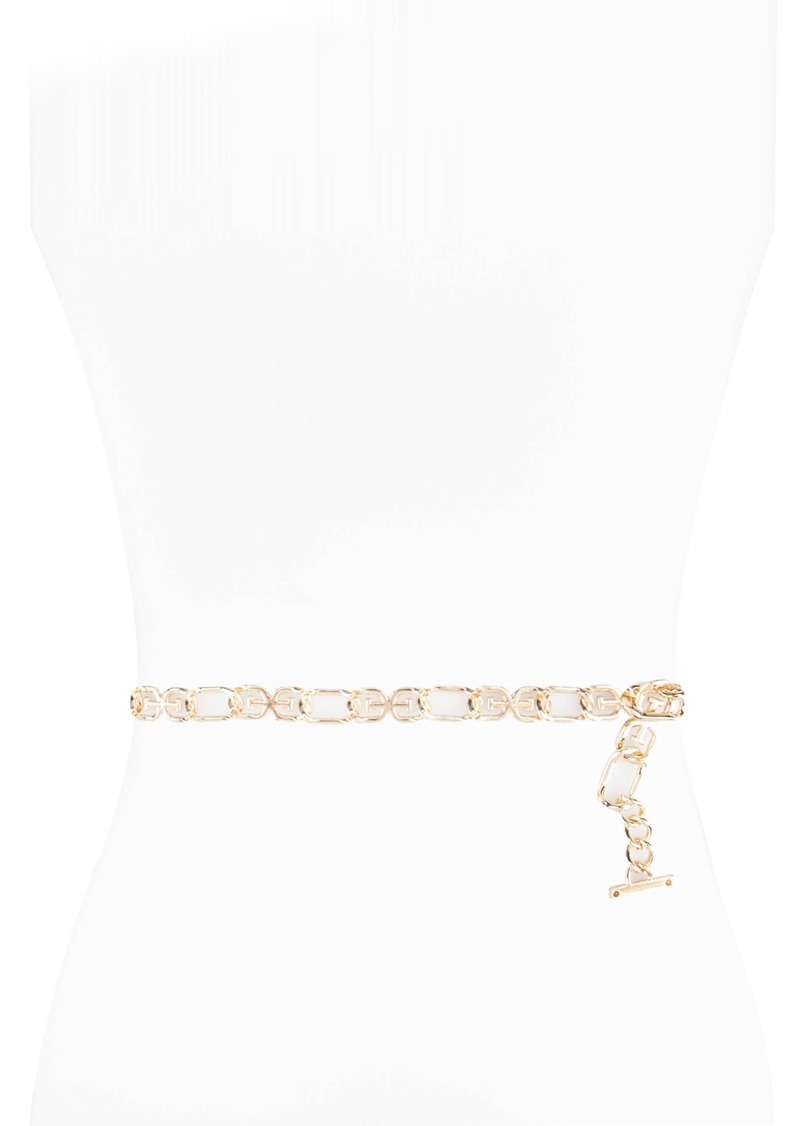 Sam Edelman Women's Double-e Logo Chain Dress Belt - Gold