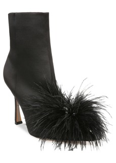 Sam Edelman Women's Ency Feather Dress Booties - Black Satin