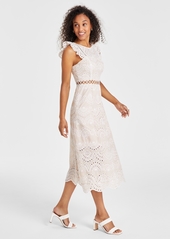 Sam Edelman Women's Eyelet-Embroidered Midi Dress - Natural